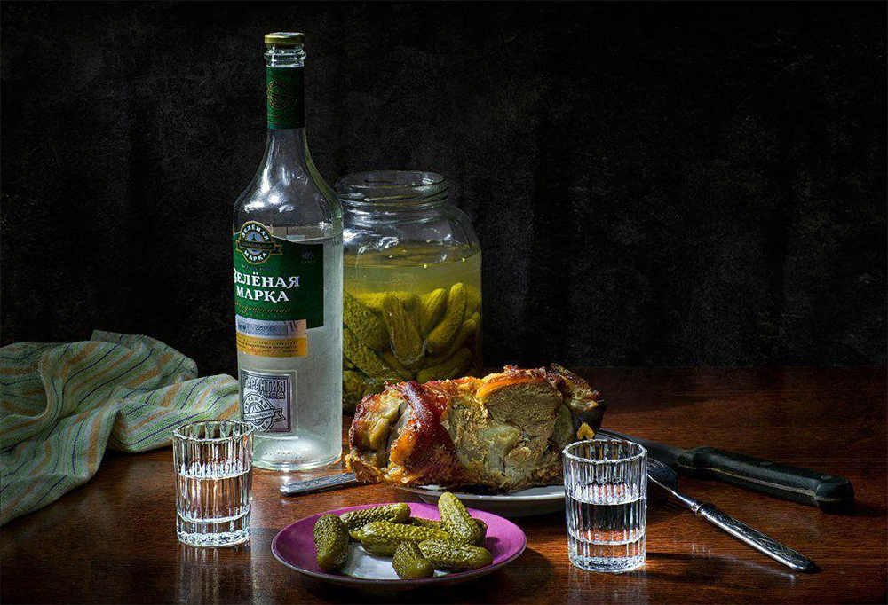 Nikolay Lyapin. - Still life, Vodka, Food, Longpost, A selection, Dinner, Alcohol