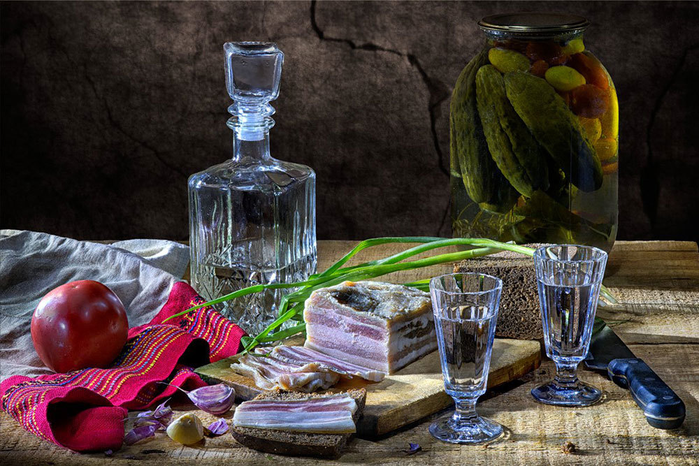 Nikolay Lyapin. - Still life, Vodka, Food, Longpost, A selection, Dinner, Alcohol