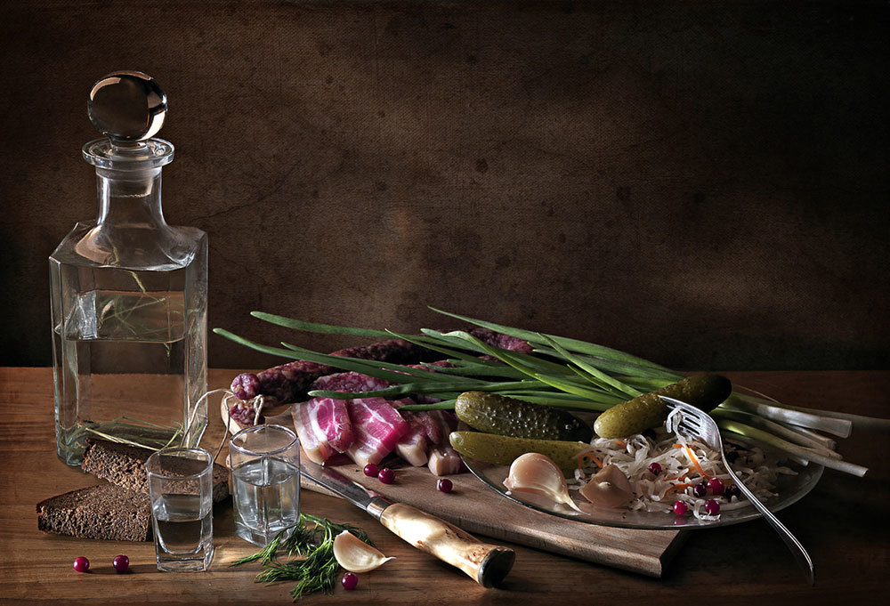 Nikolay Lyapin. - Still life, Vodka, Food, Longpost, A selection, Dinner, Alcohol