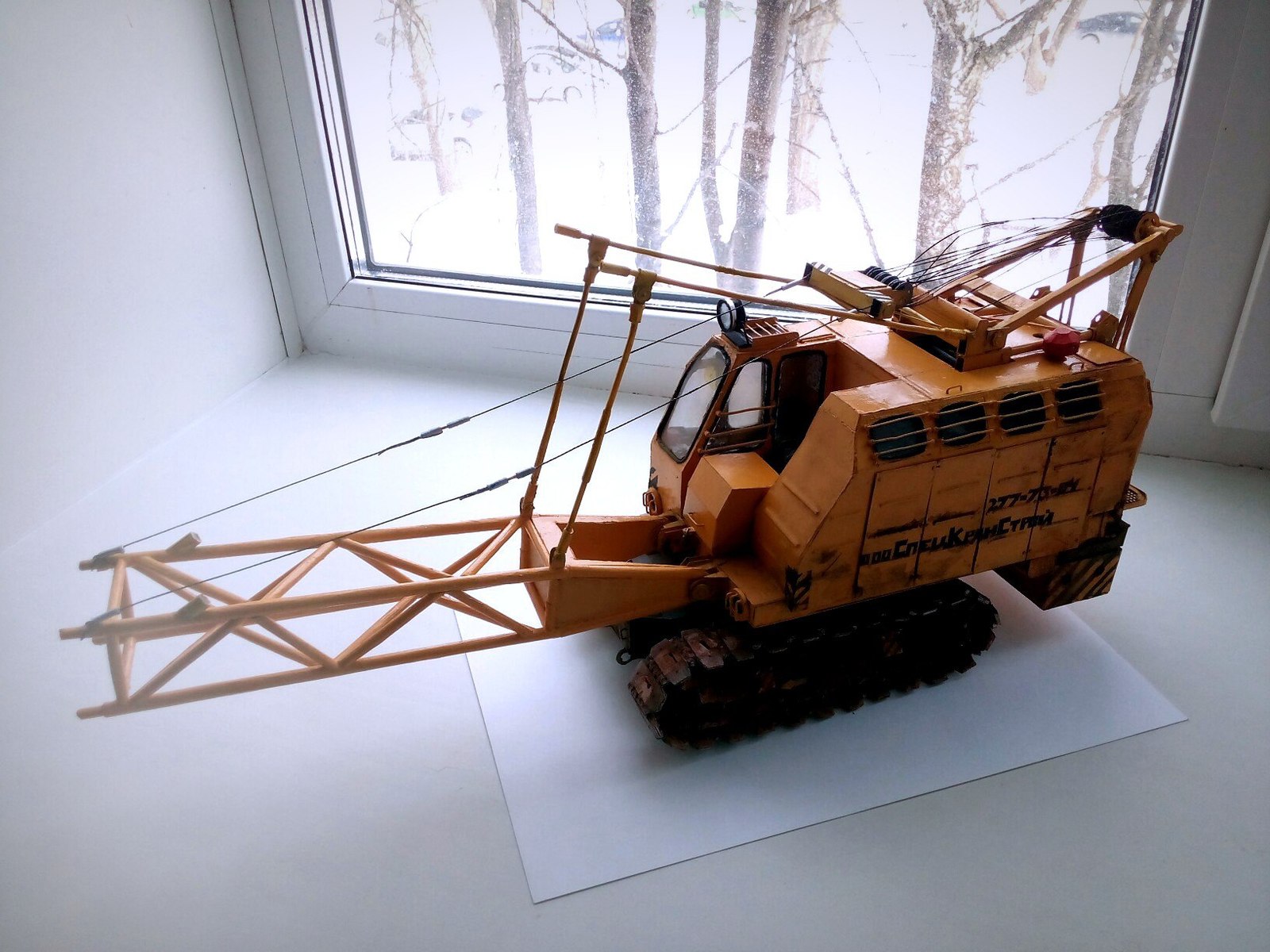 Crane model RDK-250, made of cardboard - Stand modeling, Modeling, Tap, Longpost, , The photo, 