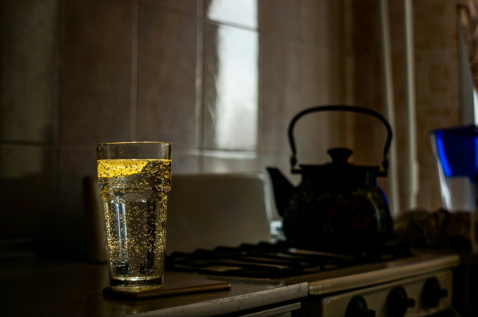 Bubbles - My, The photo, Cup, Bubbles, Soviet lenses