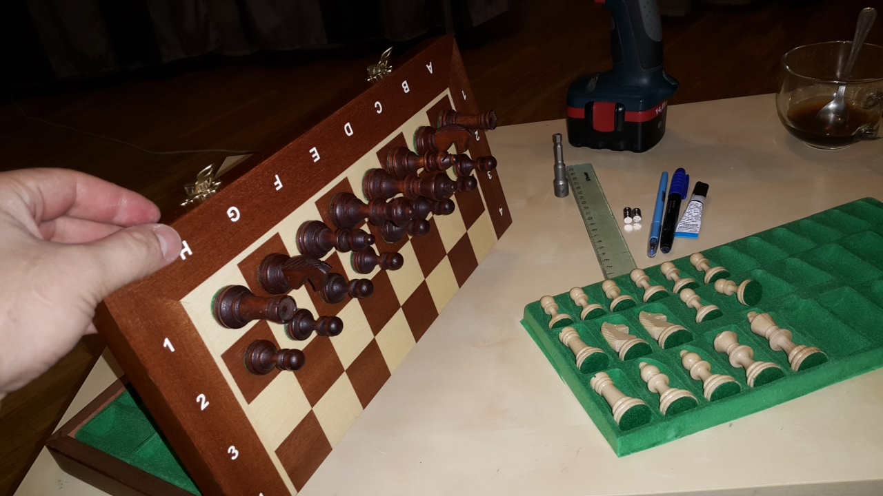 Wooden chess with magnets - My, Chess, Craft, With your own hands, Longpost, , The photo