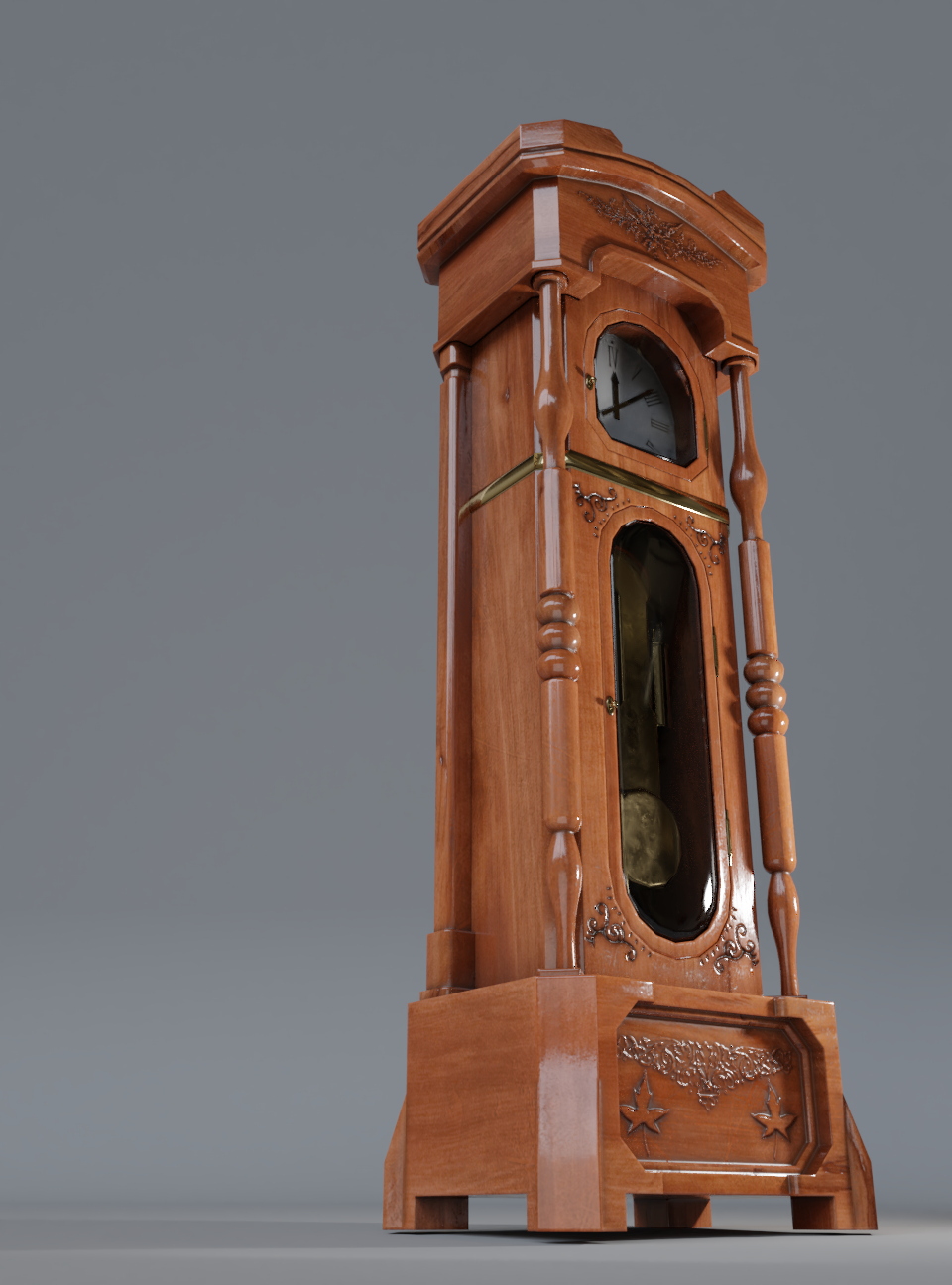 grandfather clock - My, Blender, 3D, 3D modeling, Longpost