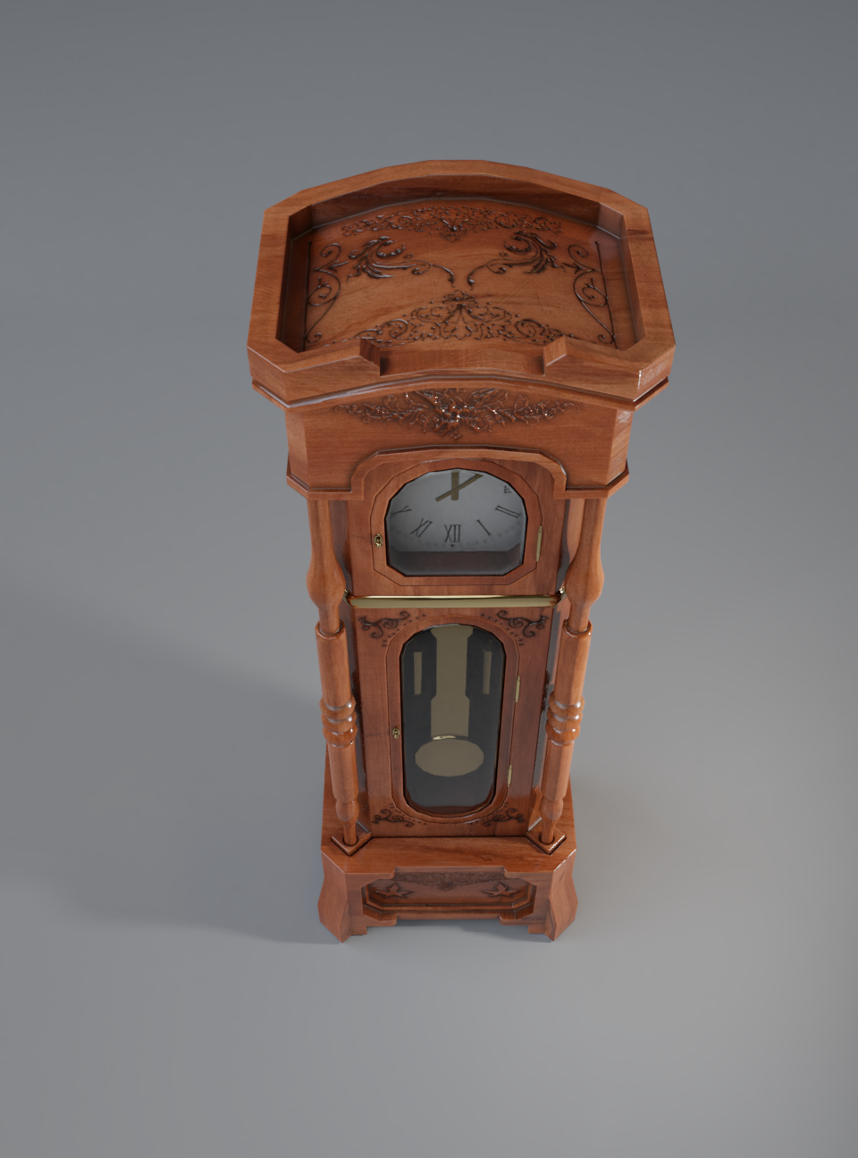 grandfather clock - My, Blender, 3D, 3D modeling, Longpost