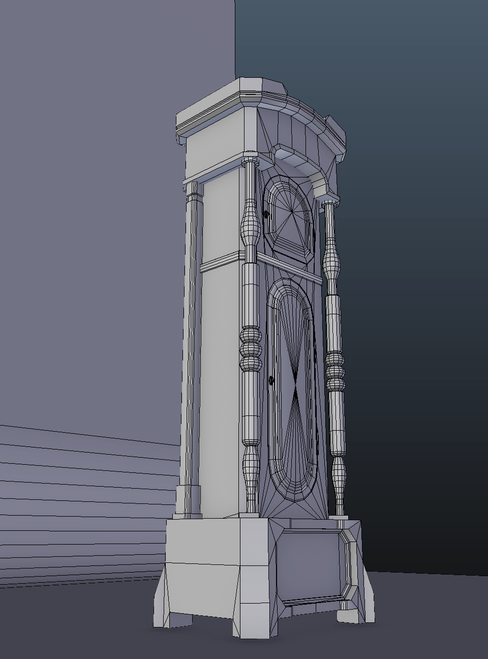 grandfather clock - My, Blender, 3D, 3D modeling, Longpost