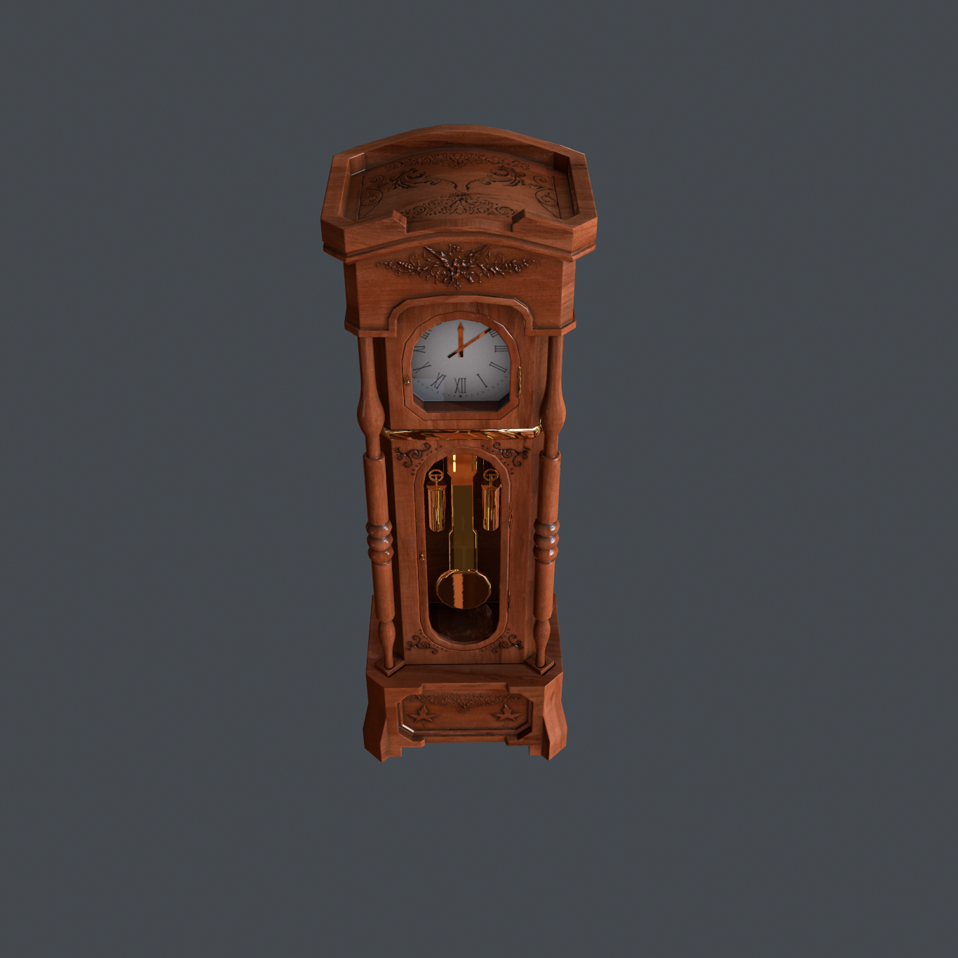 grandfather clock - My, Blender, 3D, 3D modeling, Longpost