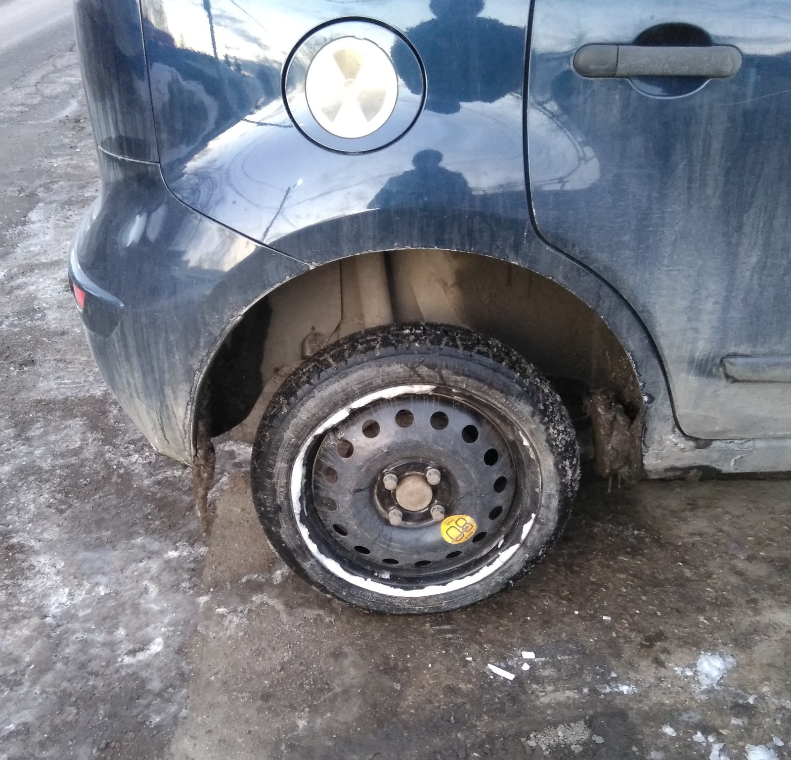 Yes, I have a normal wheel, just the water was cold. - My, Spare wheel, Колесо