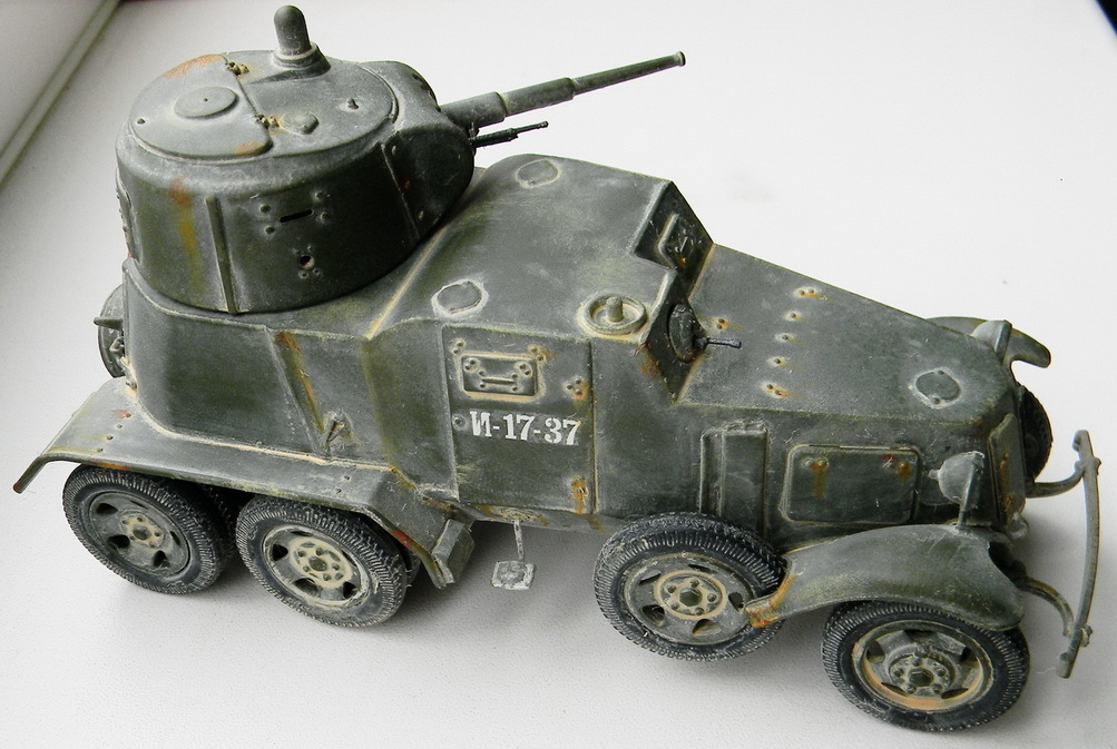 Model of the armored car BA-10. Scale 1:35. - My, Models, Star, BA-10, Armored car, Longpost