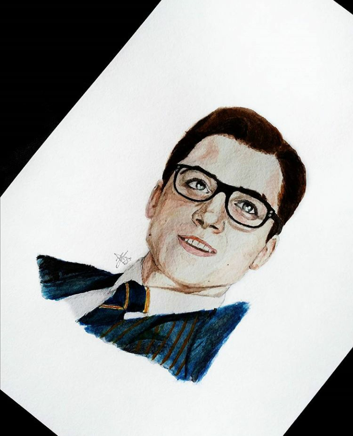 Eggsy Unwin - My, Kingsman: The Secret Service, , Drawing, Watercolor, Portrait