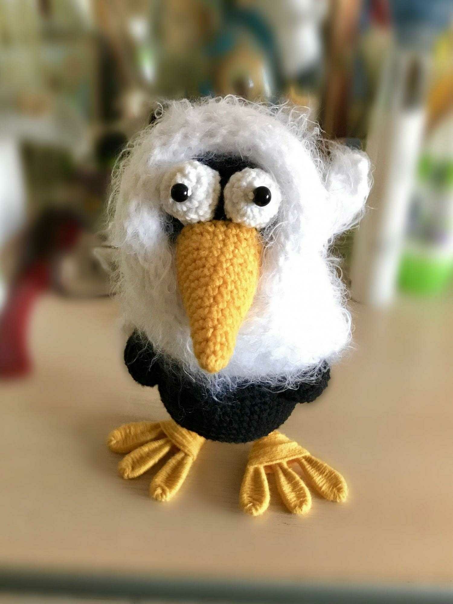 Amigurumi - My, Creation, Handmade, Amigurumi, Crow, Wool