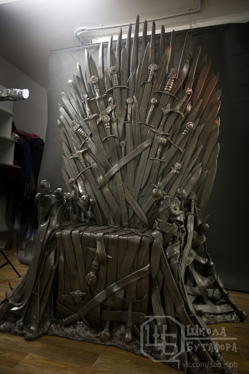 Iron Throne, Game of Thrones, handmade. - My, Iron throne, Game of Thrones, , Handmade, Handmade, Prop School, Longpost