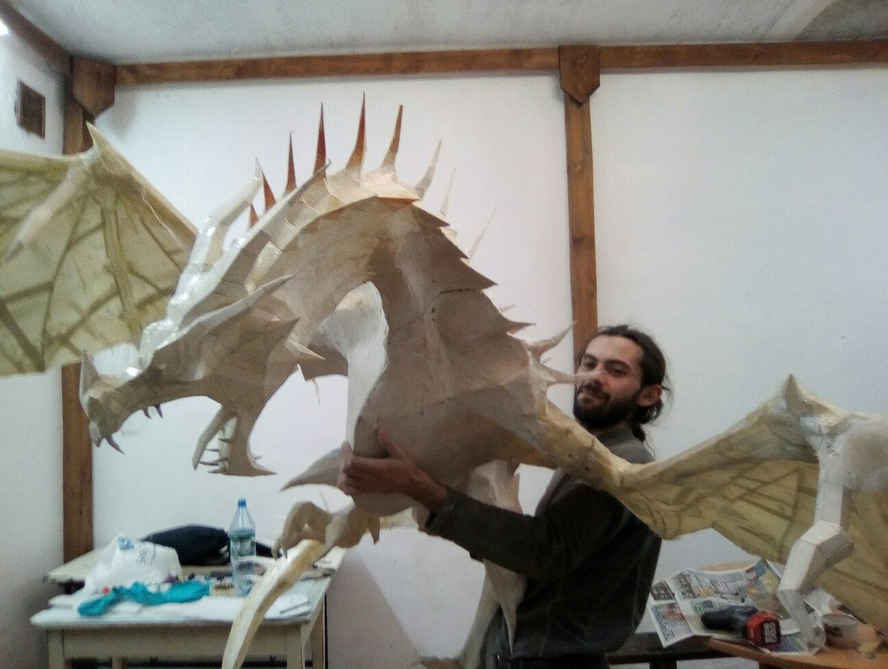 Делал как то я дракона. - Моё, Pepakura, Прямые руки, The Elder Scrolls V: Skyrim, Длиннопост, Papercraft