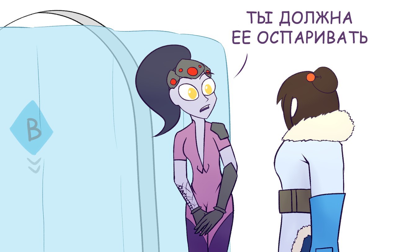 Where is the dot? - Overwatch, Comics, Widowmakerdaily, Widowmaker, Mei, Longpost