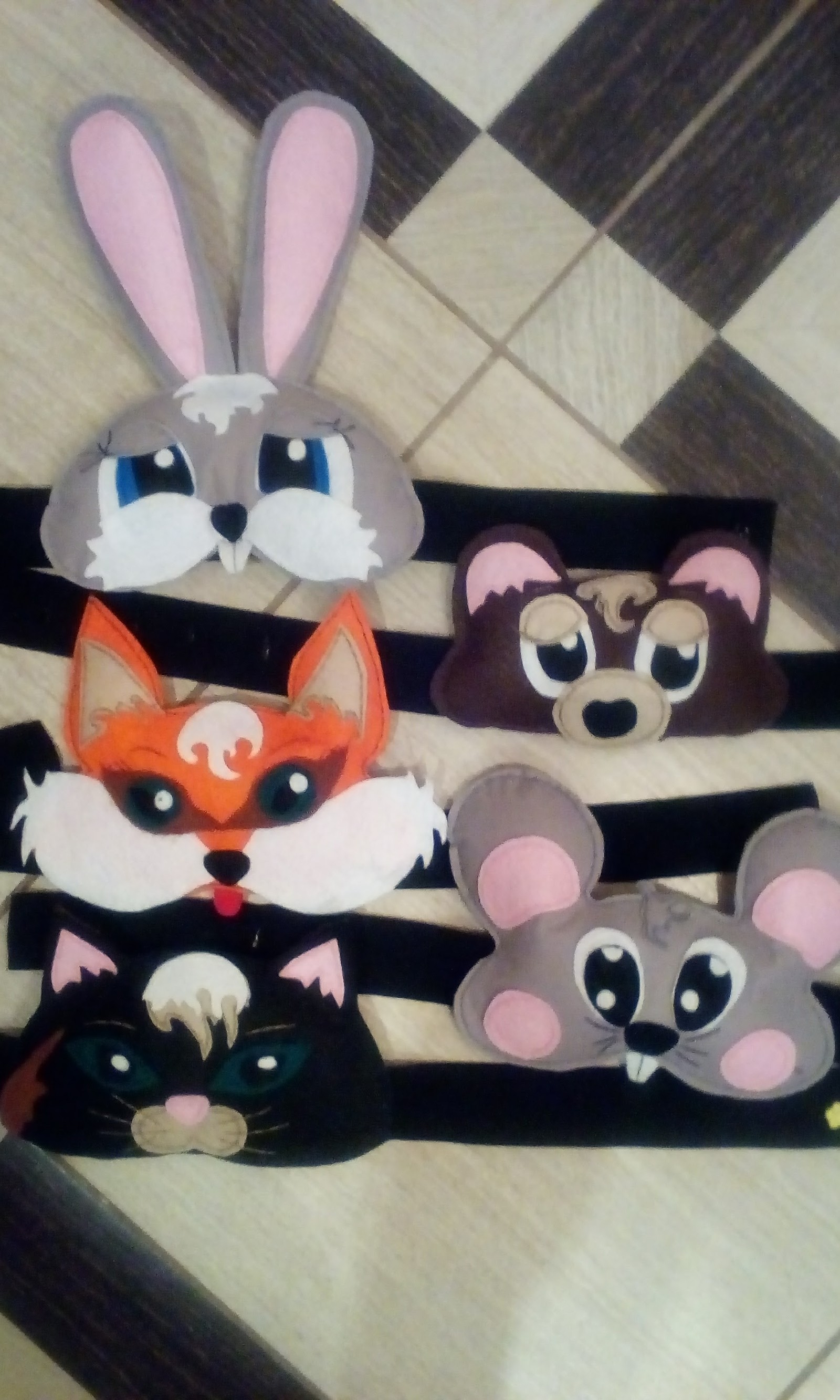 Masks for kindergartners - My, Needlework without process, Felt, Mask