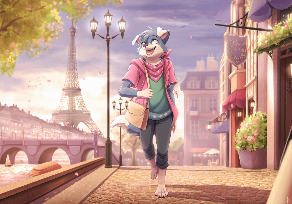 Rues de la Ville - Фурри, Draggincat, Furry Art, Furry Canine