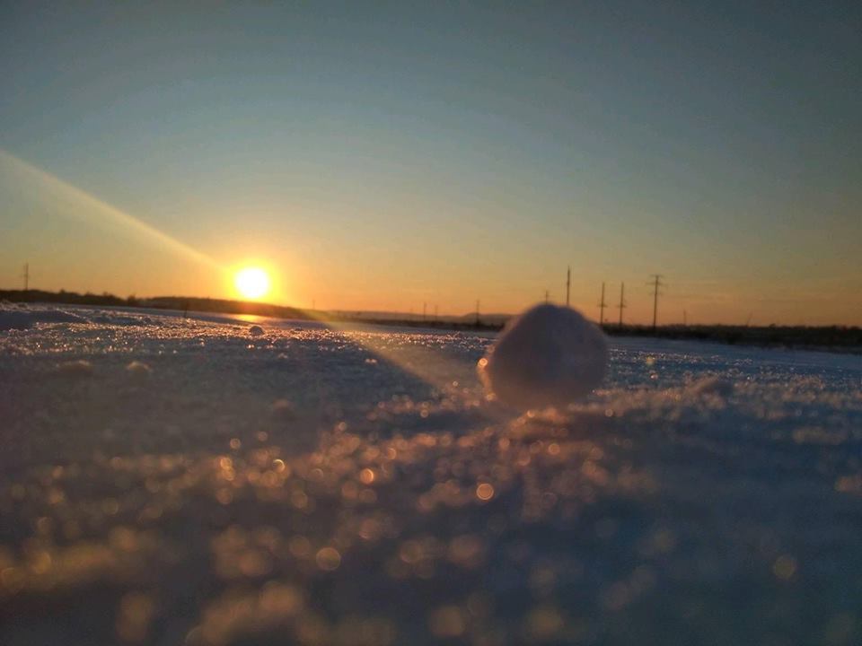 snow sunset) - My, The photo, Sunset, Snow