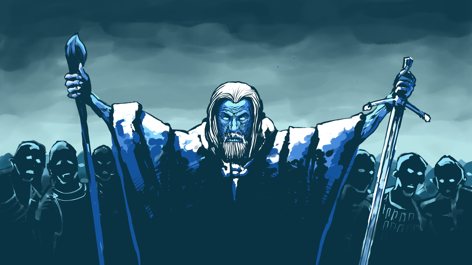 Gandalf the White... The White Walker. - My, Drawing, Art, Lord of the Rings, Game of Thrones, Photoshop, Computer graphics, Crossover, Photoshop master