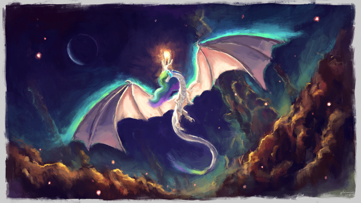 Celestia dragon - My little pony, Princess celestia, PonyArt, The Dragon, Plainoasis