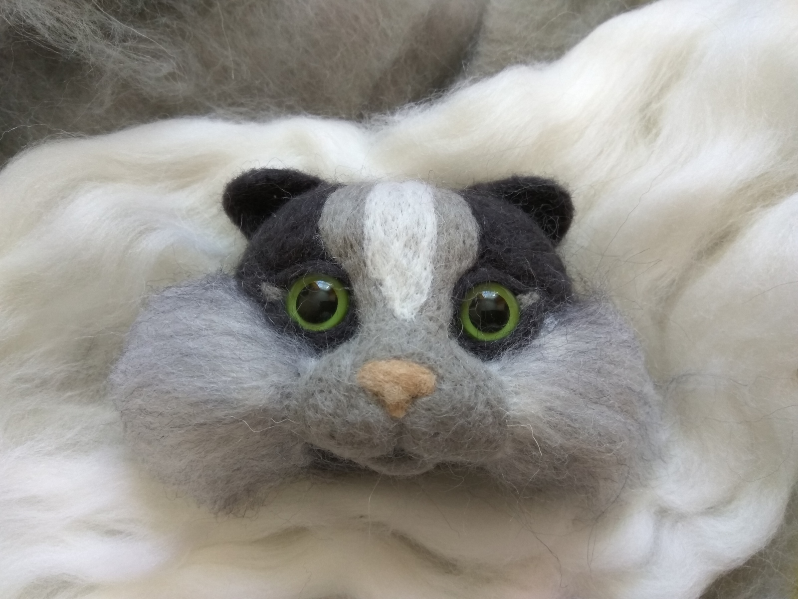 Wool cat. Dry felting. - My, Dry felting, , cat, Hobby, Needlework without process, Longpost