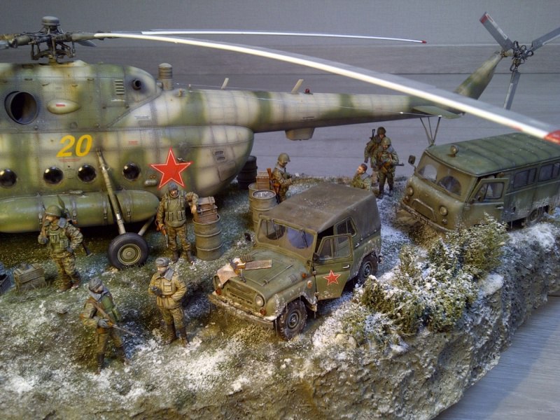 Workaholic MI-8. Diorama - Stand modeling, Modeling, Not mine, Mi-8, Diorama, Longpost, The photo