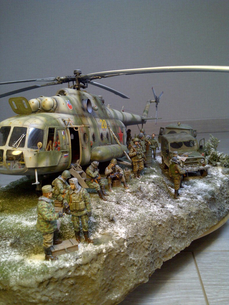 Workaholic MI-8. Diorama - Stand modeling, Modeling, Not mine, Mi-8, Diorama, Longpost, The photo