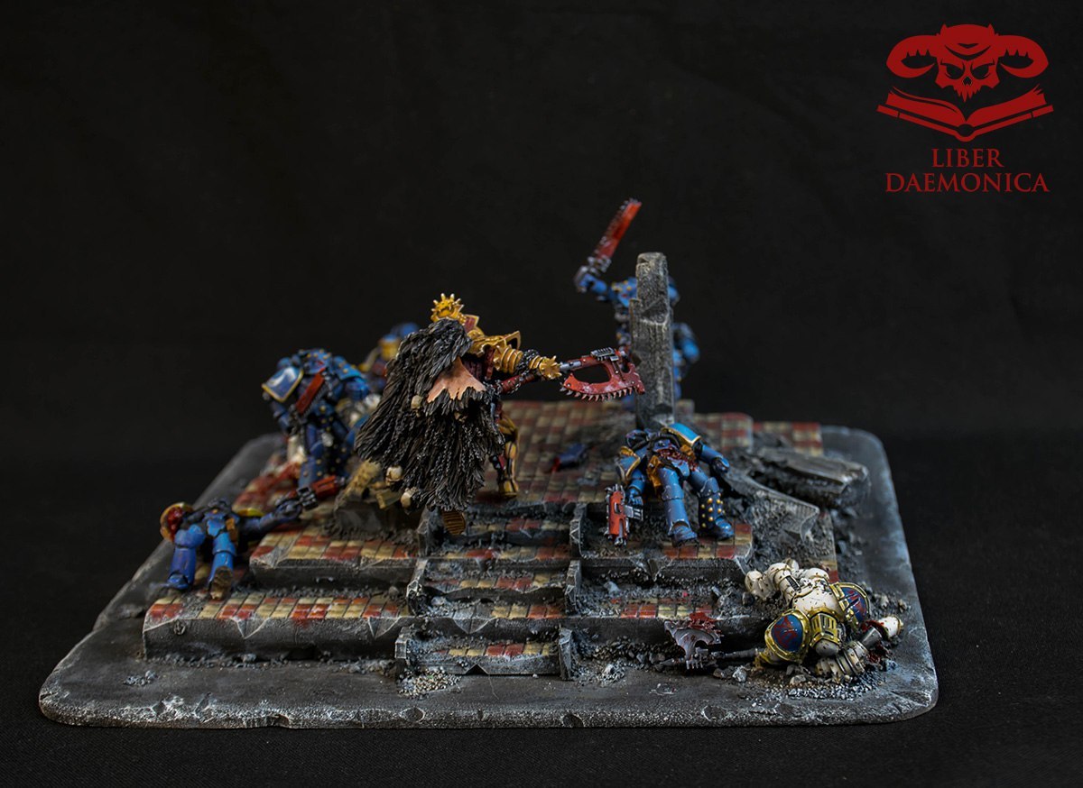 Scene from the battle for the planet Armatura! by Liber Daemonica Studio - Warhammer 30k, Horus heresy, World eaters, Ultramarines, Angron, Wh miniatures, Longpost, The photo