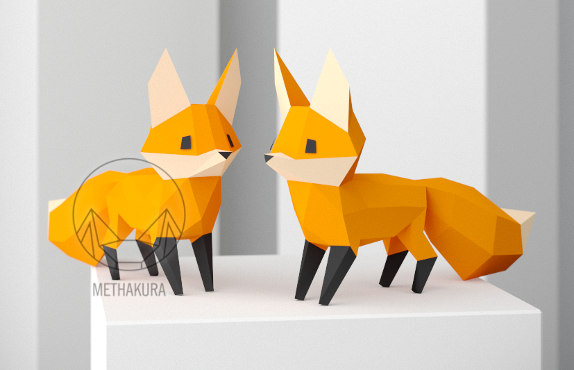 Long post about creating low-poly scans. Chanterelle - My, Papercraft, Fox, My, Methakura, Longpost