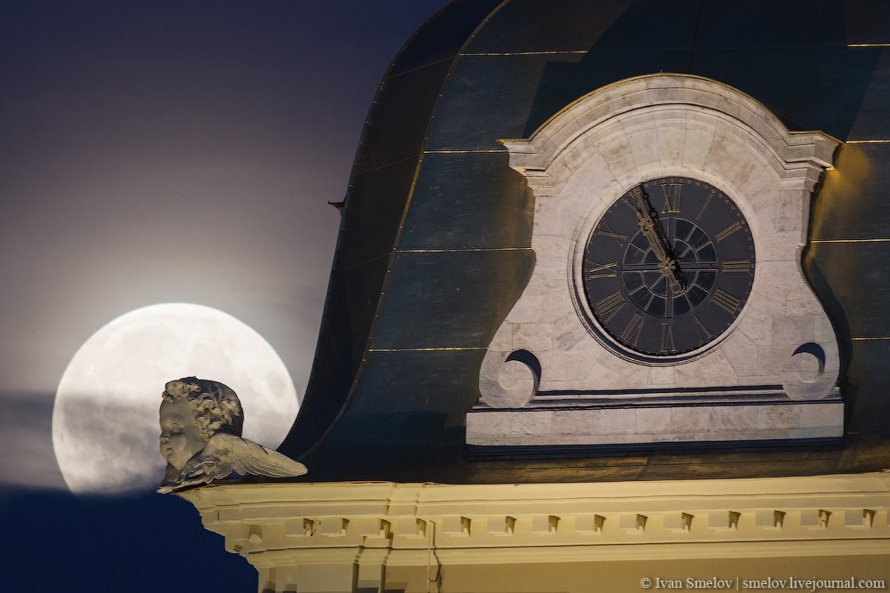 The moon was visiting Petersburg - , Admiralty, Lakhta Center, TV tower, Peter-Pavel's Fortress, Saint Petersburg, The photo, Longpost