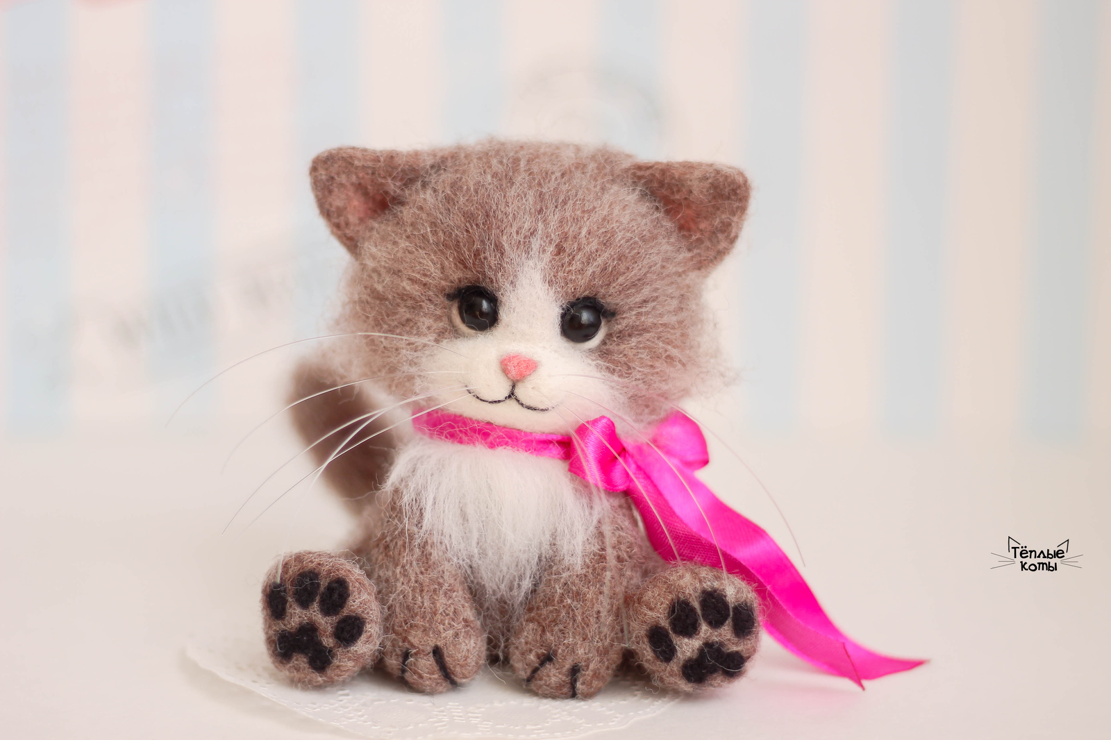 spring cat - My, Wallow, Dry felting, cat, Needlework without process, Handmade, Toys, Longpost