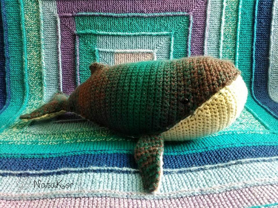 whale pillow - My, Needlework without process, Whale, Pillow, Presents, Knitting, The photo