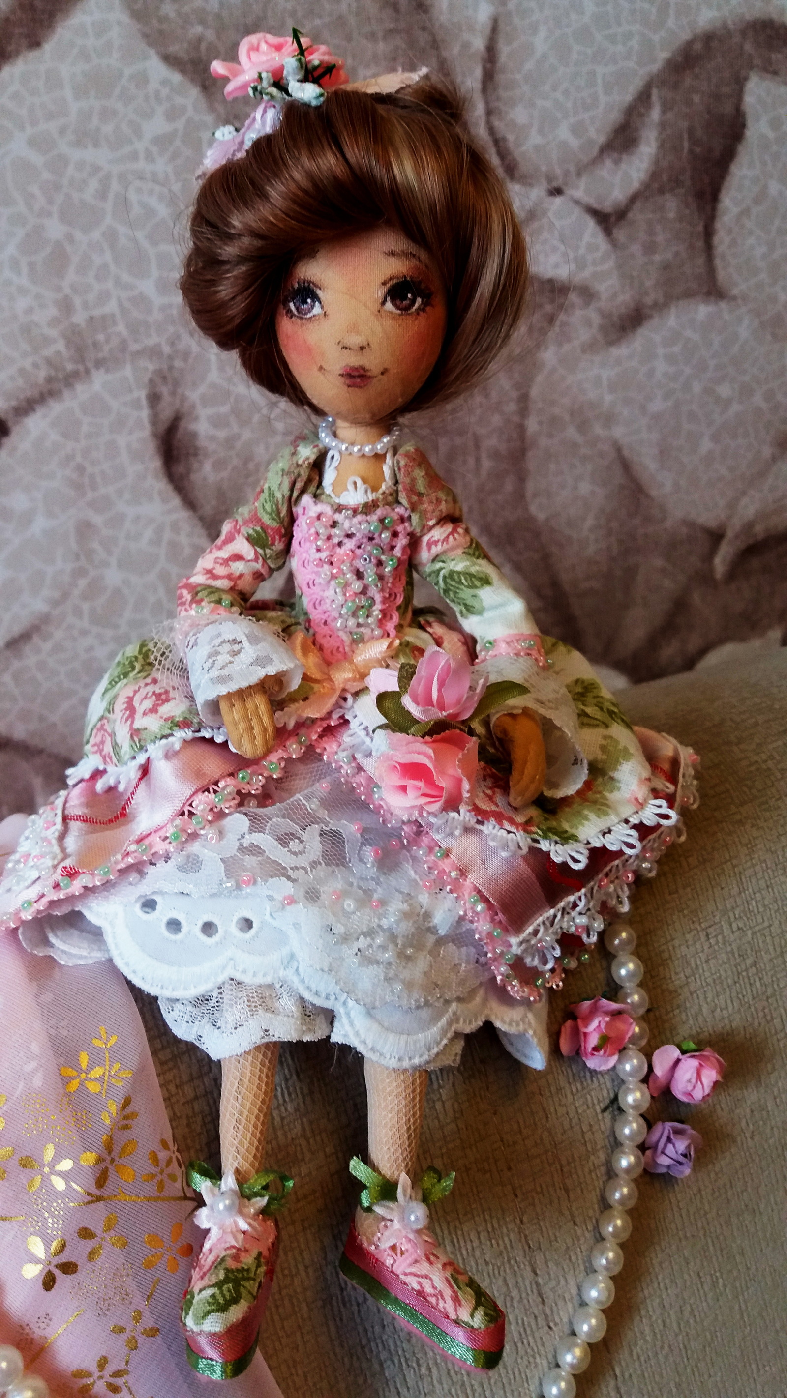 Young lady - My, Needlework without process, Textile doll, Girls, Longpost