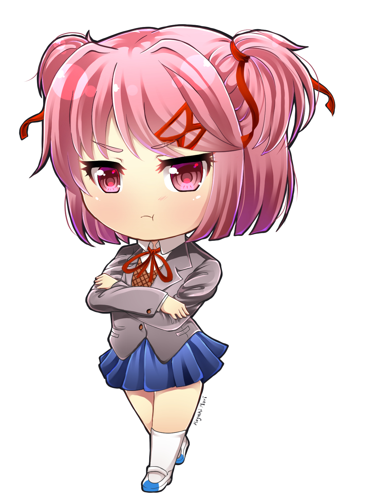 Chibi Doki - Doki Doki Literature Club, Визуальная новелла, Sayori, Natsuki, Yuri DDLC, Monika, Chibi, Аниме, Длиннопост, Чиби