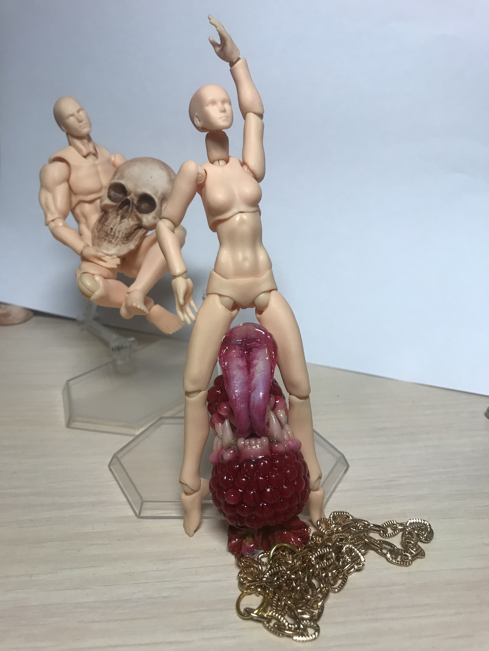 berry fantasies - NSFW, My, Polymer clay, Needlework, With your own hands, Raspberries, Doll, Body, Longpost