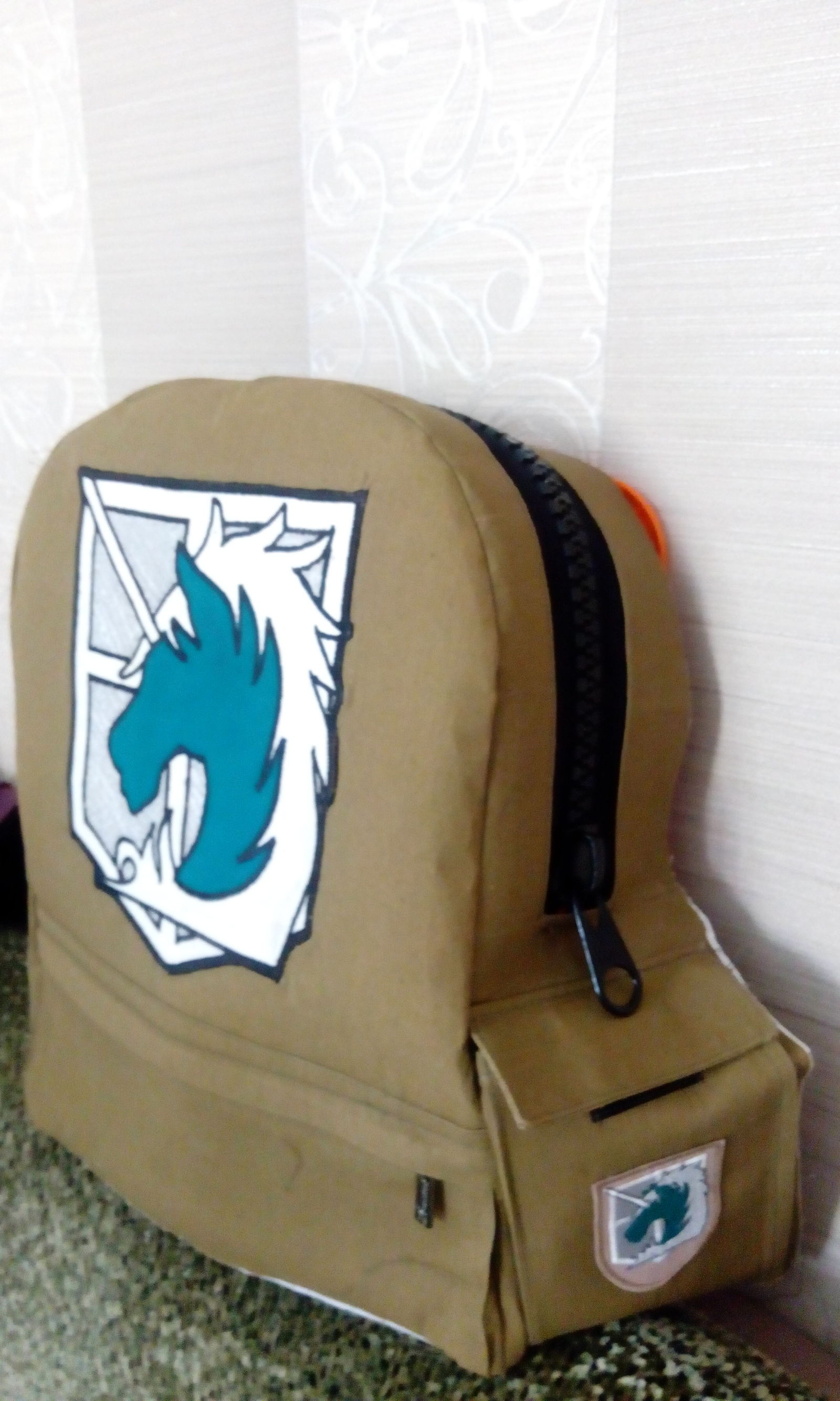 Backpack canvas anime - My, Handmade, Backpack, Attack of the Titans, Needlework, Anime, Longpost