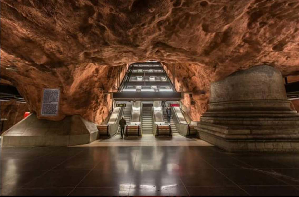 Metro station in Stockholm - Metro, Stockholm, Sweden, Unusual