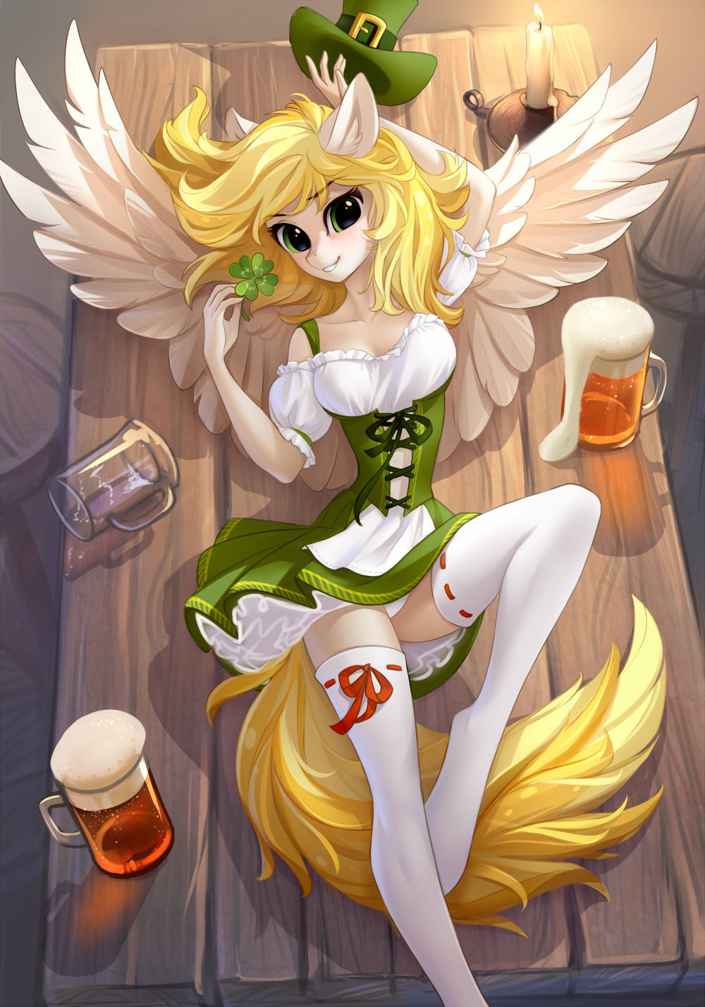 Dandelion Blossom and too much beer - NSFW, My little pony, Tomatocoup, PonyArt, MLP Suggestive, Anthro, Art, Original character, Longpost