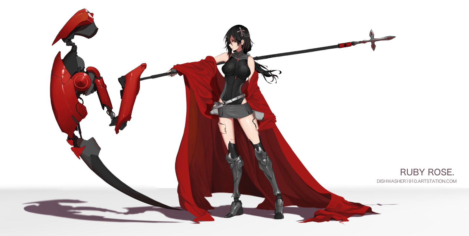 Ruby - RWBY, Ruby Rose, Anime Art, Аниме, Не аниме, Арт