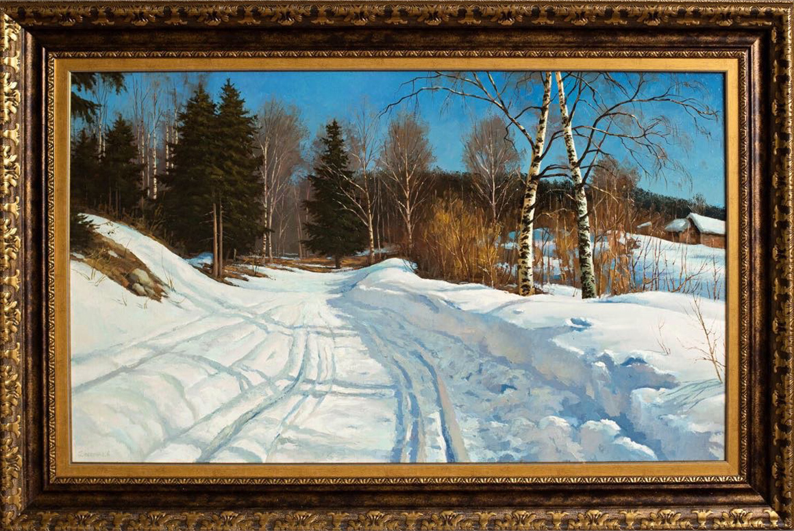 My job. Winter. Canvas, oil. 60X100 - My, Winter, Canvas, Art, Painting, Andrey Dostanko, Artist, Landscape