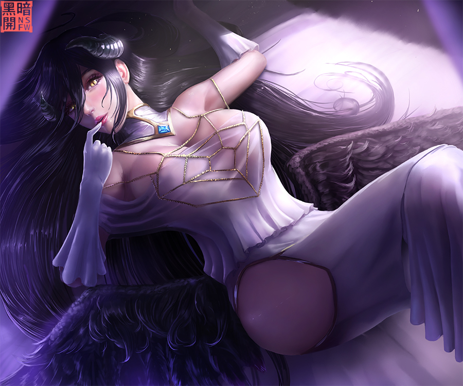 Albedo by Limdog - Art, Limdog, Albedo, Anime art, Overlord