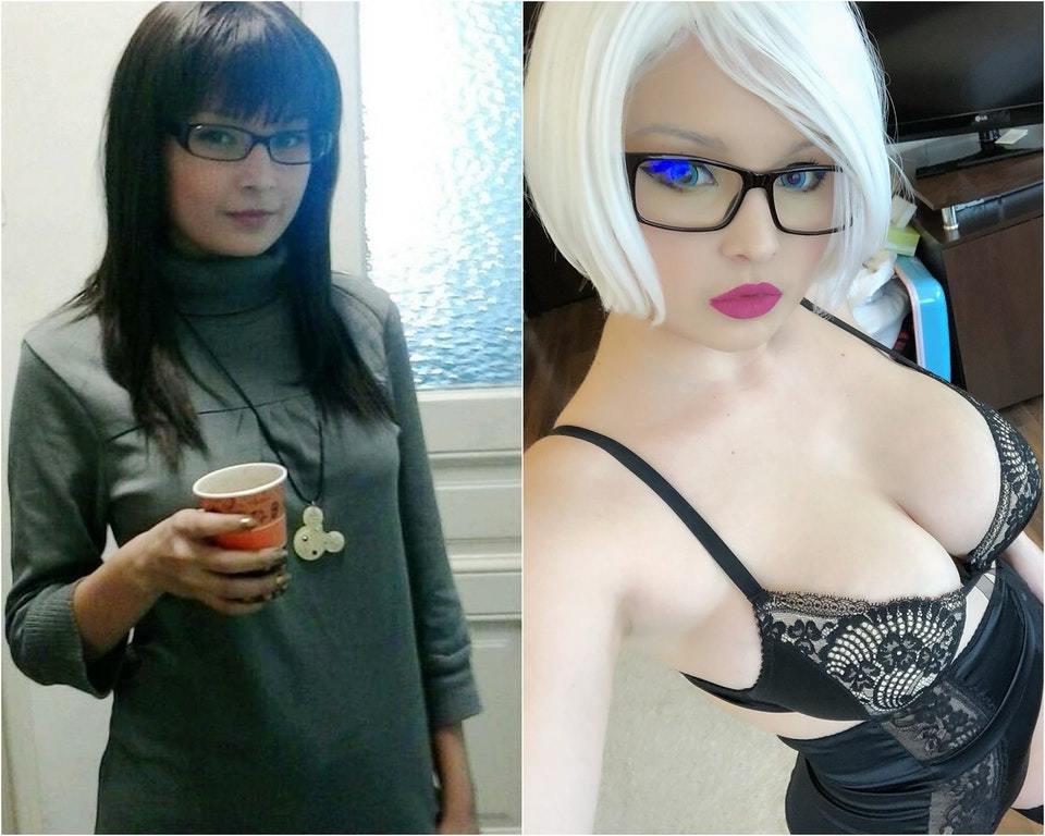 On / off - NSFW, Girls, Selfie, Boobs, Glasses, Cute Girl, Piercing, Longpost, OnOff