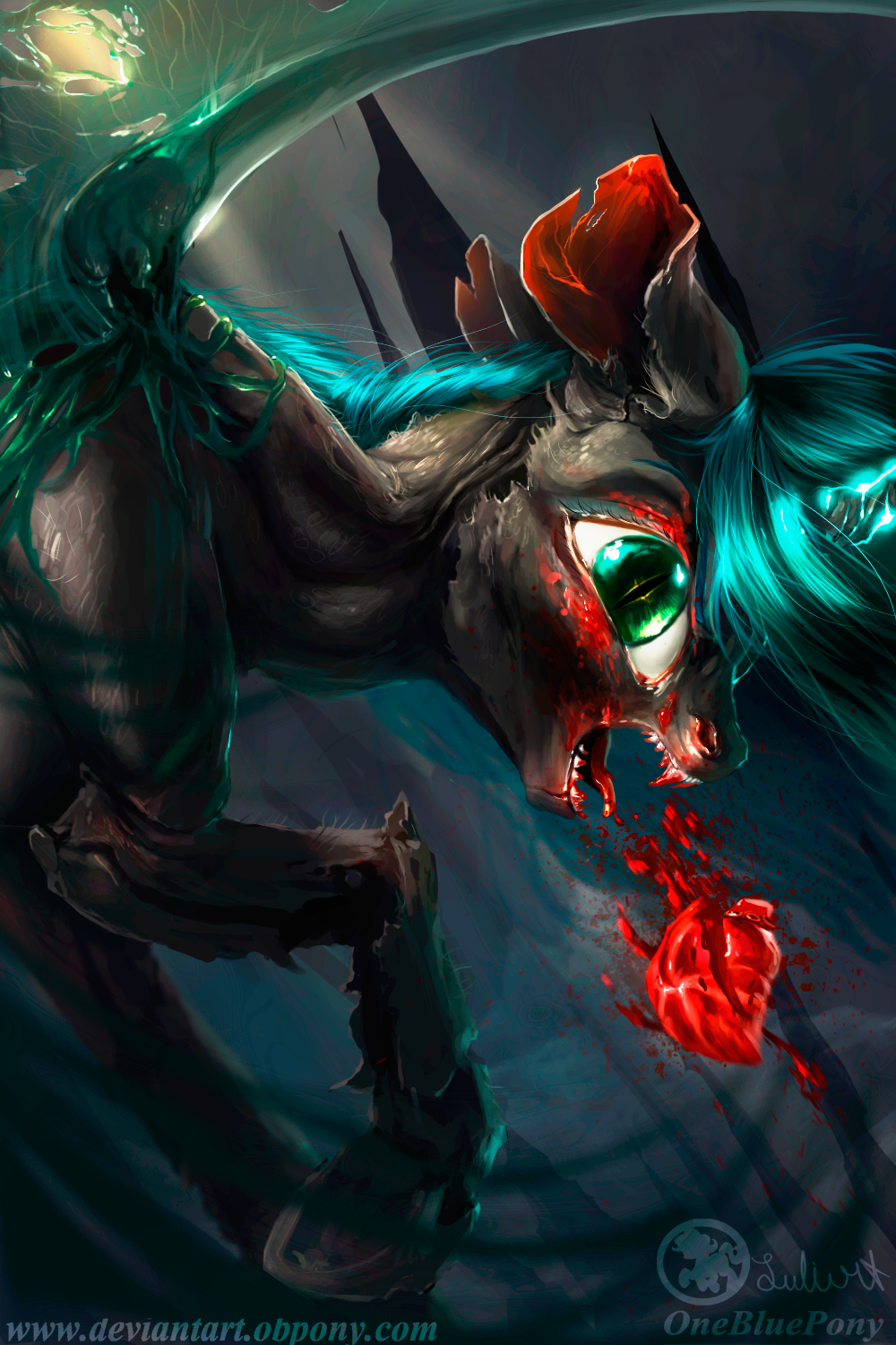 Love monster - My little pony, Queen chrysalis, Grimdark, Darkpony