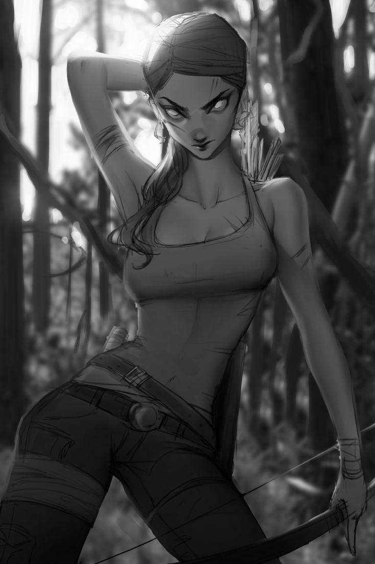 Lara Croft - Tomb raider, Drawing, , Longpost