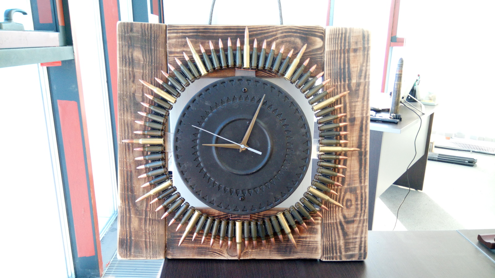 Clock. - My, With your own hands, Clock, Needlework, Weapon, Cartridges, Do it yourself, Longpost