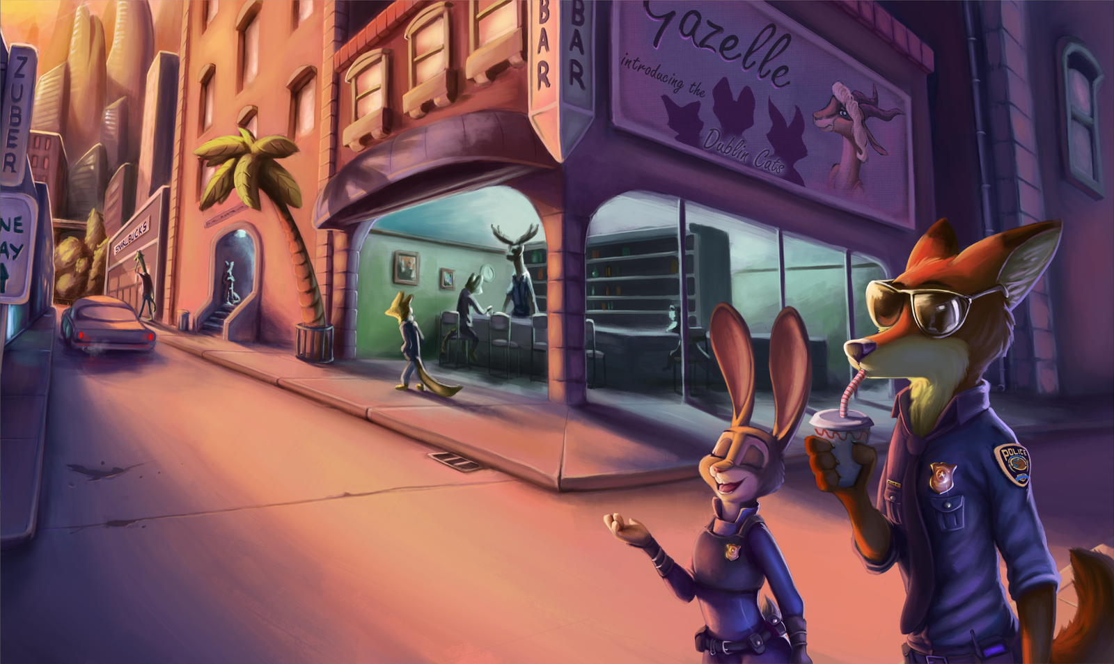 Walkin' the Beat - Zootopia, Nick wilde, Judy hopps, S1m, Art, Zootopia