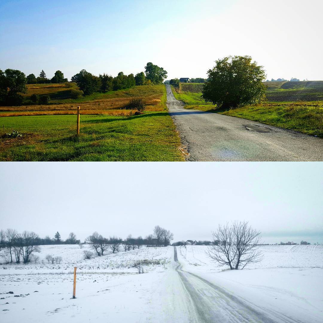 Summer VS Winter - Моё, Лето, Зима, Лес, Поле, Природа, Снег, Небо, Фотография, Длиннопост