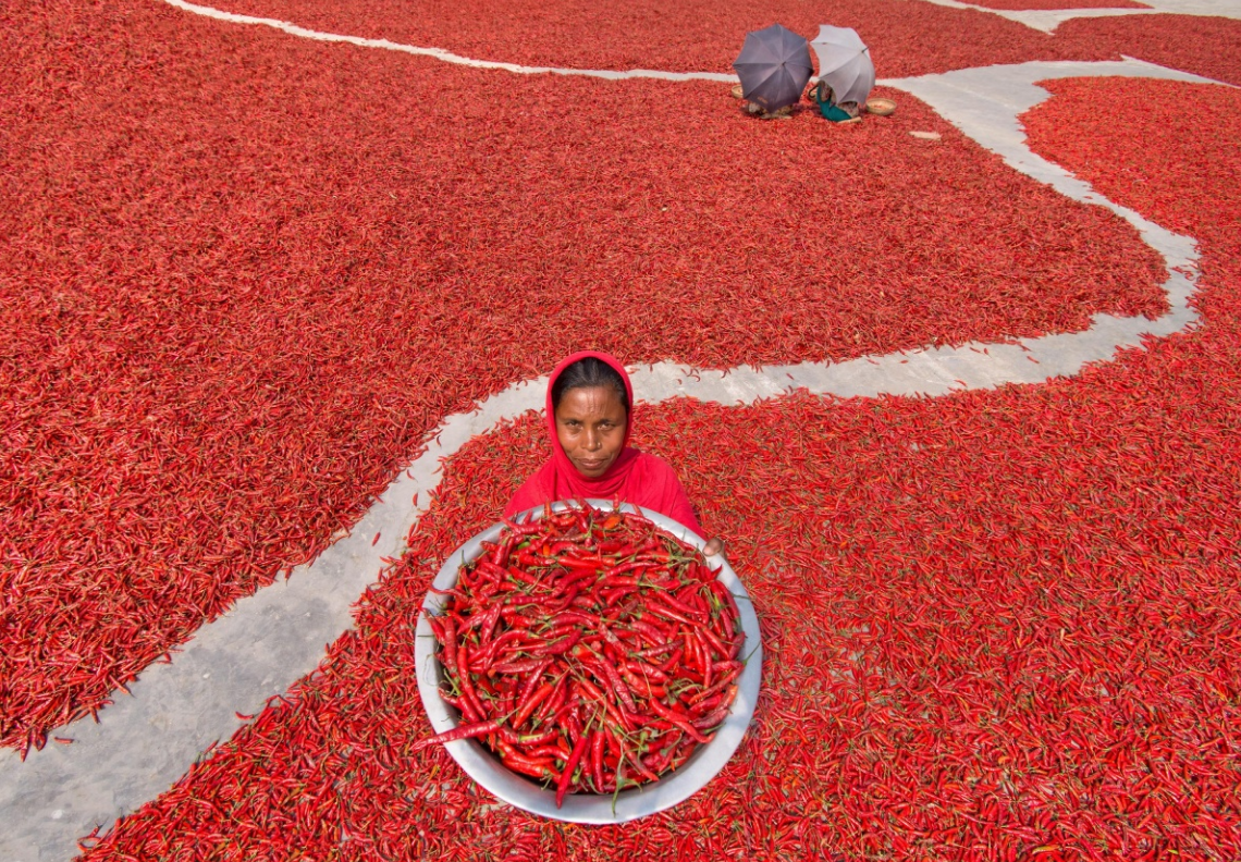 Girl with peppers. - Pepper, Girls, The photo