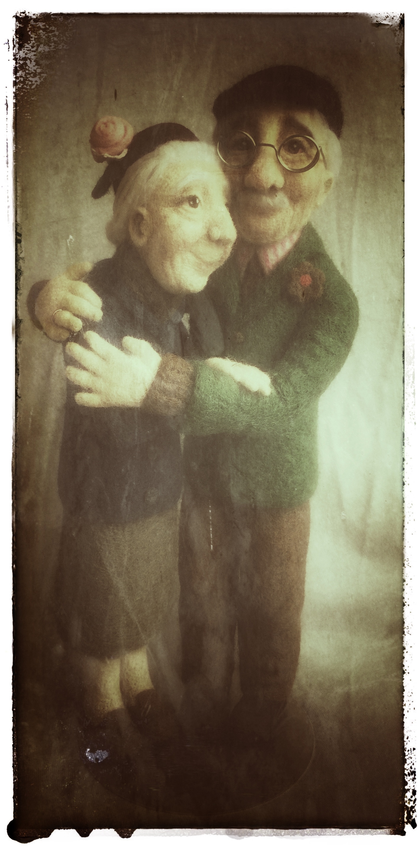 Dear old people... - My, Old men, Family, Needlework without process, Dry felting, Love, Copyright, Interior toy, Longpost