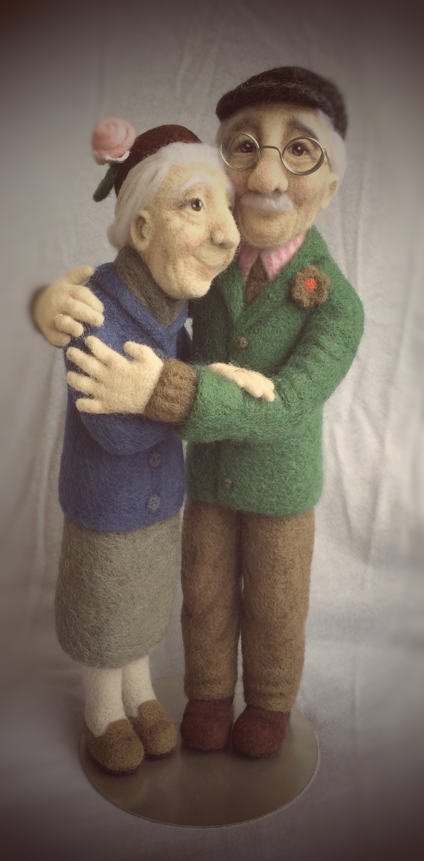 Dear old people... - My, Old men, Family, Needlework without process, Dry felting, Love, Copyright, Interior toy, Longpost