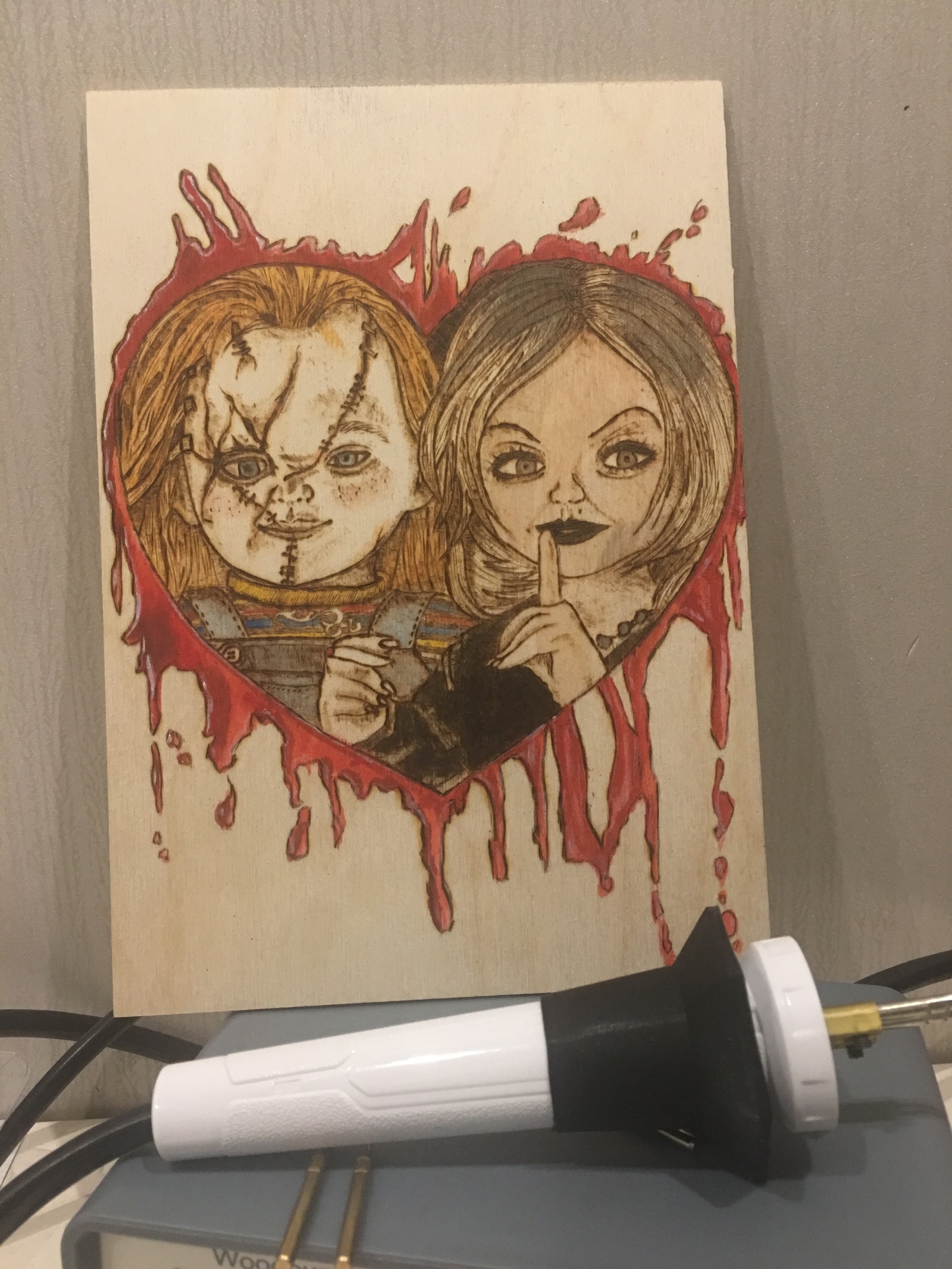 Love is evil - My, Pyrography, Burning out, Needlework with process, With your own hands, Longpost