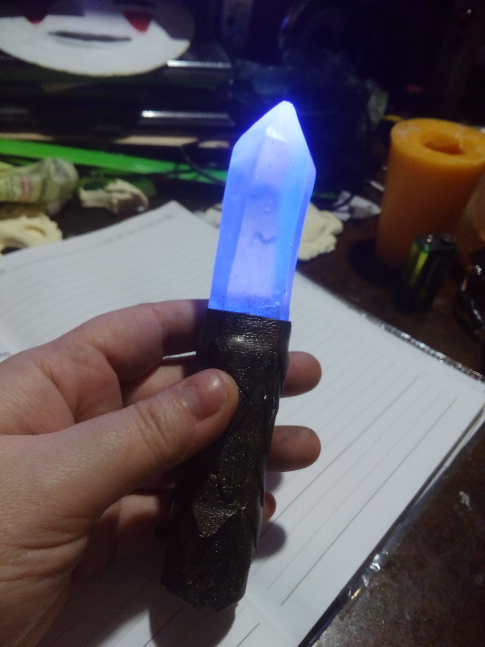 glowing crystals - My, Kai Yara, Casting, Resin casting, Crystals, Flashlight, Longpost